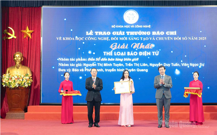 Báo và phát thanh, truyền hình Tuyên Quang đoạt giải Nhất Giải Báo chí về khoa học, công nghệ, đổi mới sáng tạo và chuyển đổi số năm 2025
